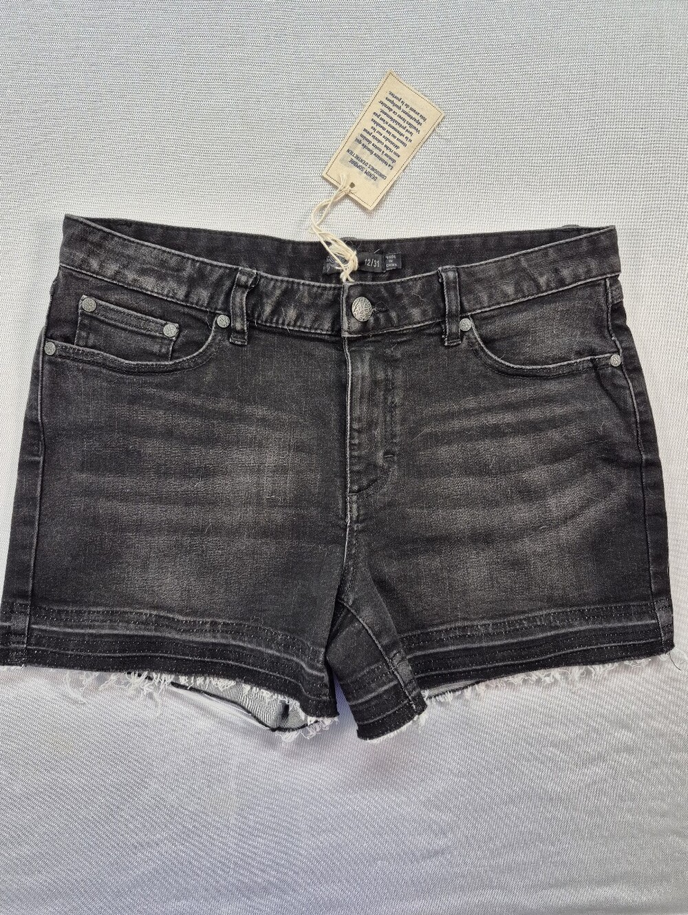 Prana London Jean Shorts Denim Bermuda Fashion Women's 12/32 Black NWT